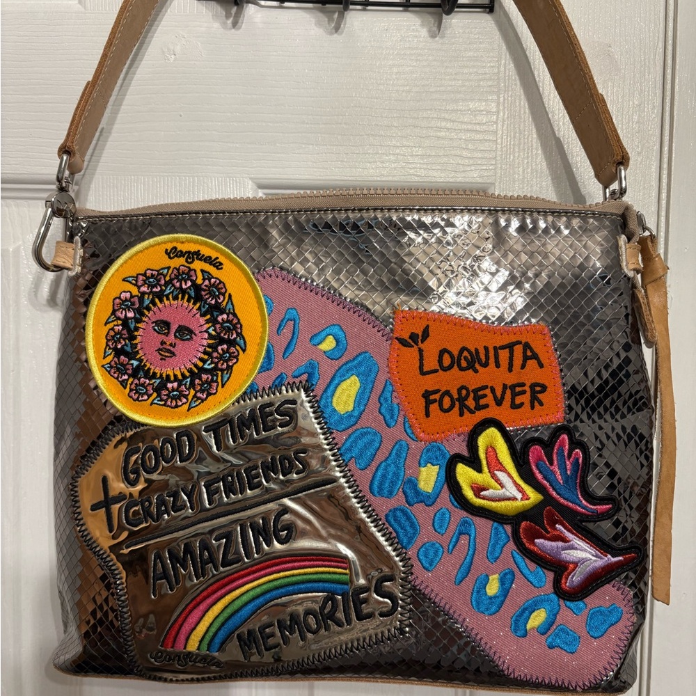 Consuela Gold Artistic Shoulder Bag